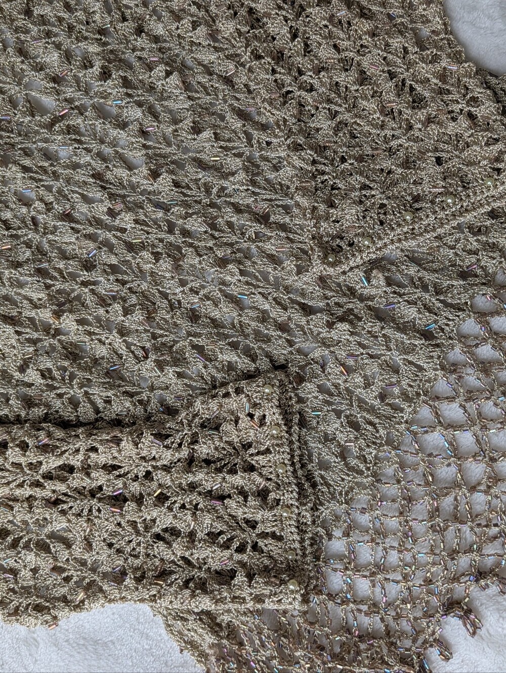 vintage beaded gold top - Picture 2 of 3
